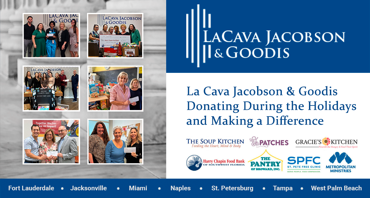 La Cava Jacobson Gives Back This Holiday Season - La Cava Jacobson